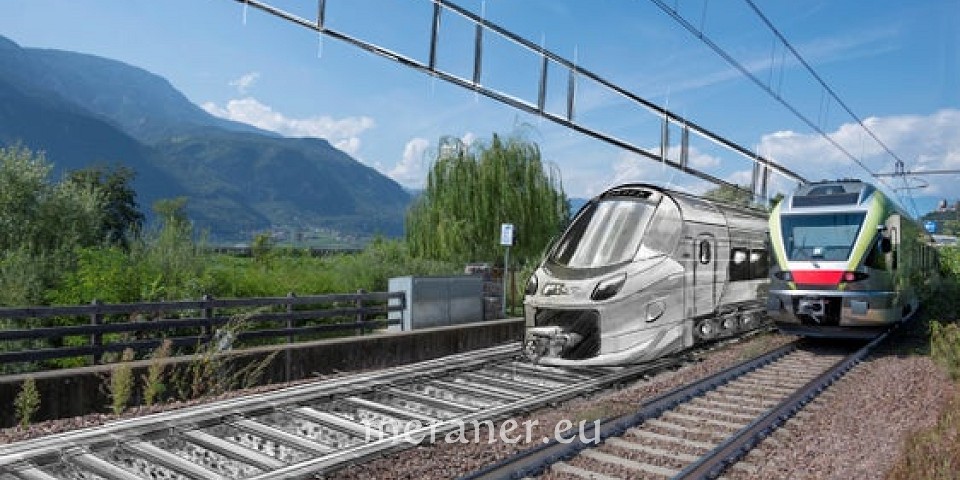 Mit einem Direktzug kann die Strecke zwischen Bozen und Meran laut STA nach dem Ausbau in 26 Minuten zurückgelegt werden. Heute sind es 38 Minuten. (Foto: LPA/Mobilitätsressort)