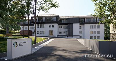 So wird die Privatklinik St. Anna in Meran künftig aussehen: Rundum erweitert, aufgestockt und mit neuen Möglichkeiten für Rehabilitation und Klinikaufenthalt.